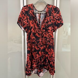 Anthropologie Somerset romper - shorts. Black and Red pattern, never worn!
